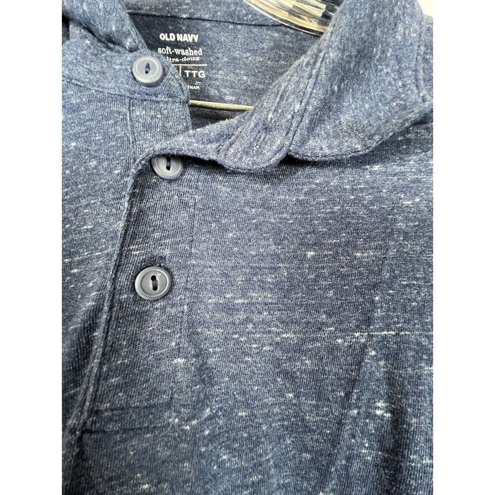 Old Navy Mens Golf Shirt Short Sleeve Navy Heathered Soft Washed NWOT - Picture 3 of 11